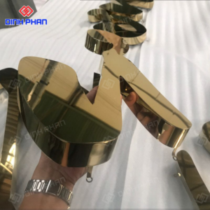 Chữ inox không viền