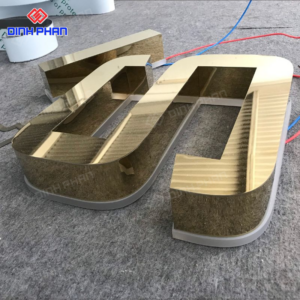 Chữ inox không viền