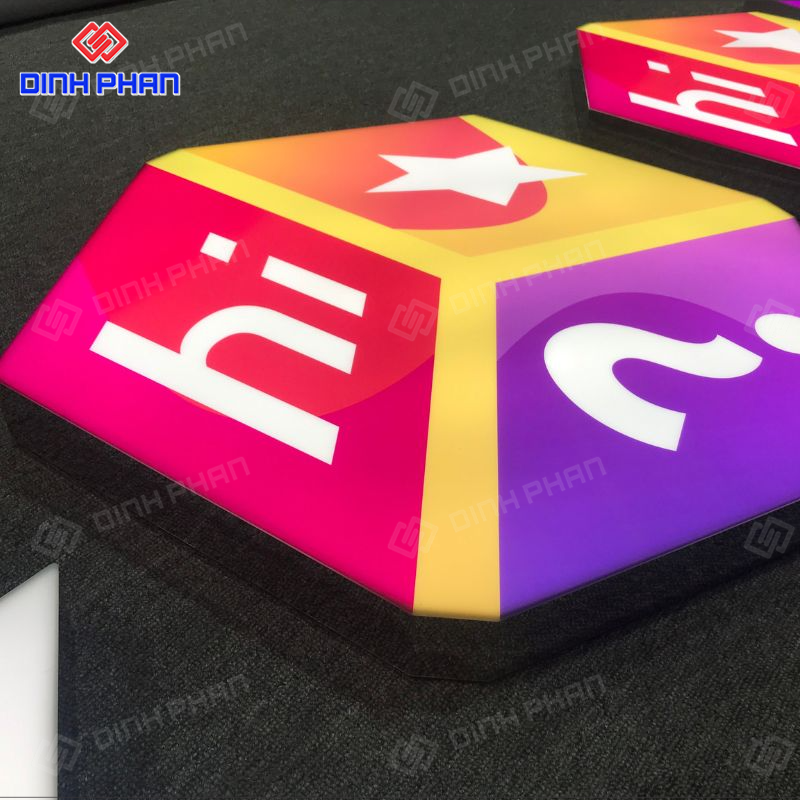 Chữ inox mặt mica hút nổi