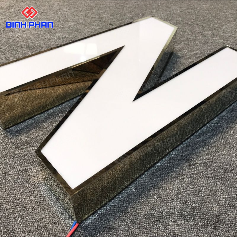 Chữ inox mặt mica hút nổi