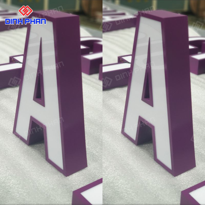 Chữ inox mặt mica hút nổi