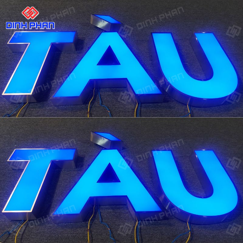 Chữ inox mặt mica hút nổi