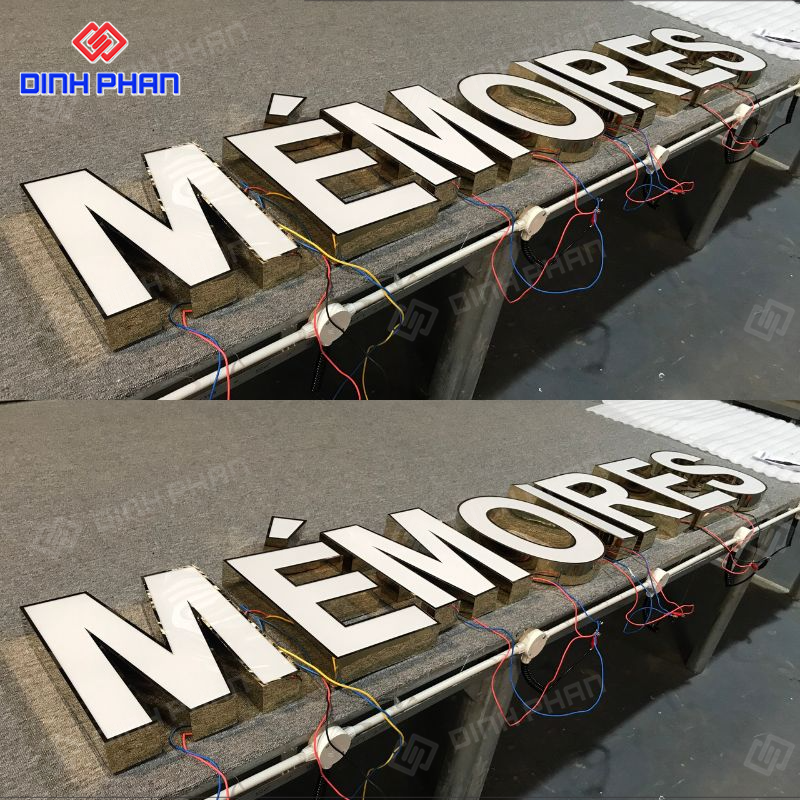 Chữ inox mặt mica hút nổi