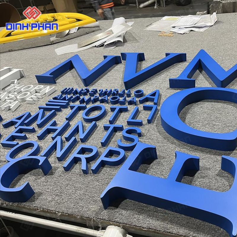 Chữ inox xanh