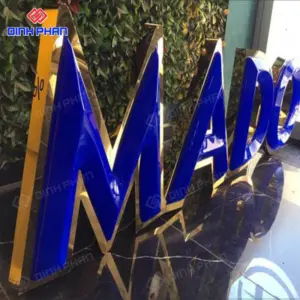 Chữ mica viền inox