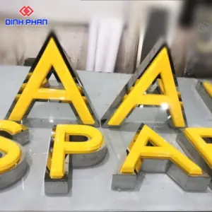 Chữ mica viền inox