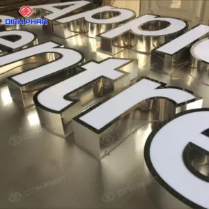 Chữ mica viền inox