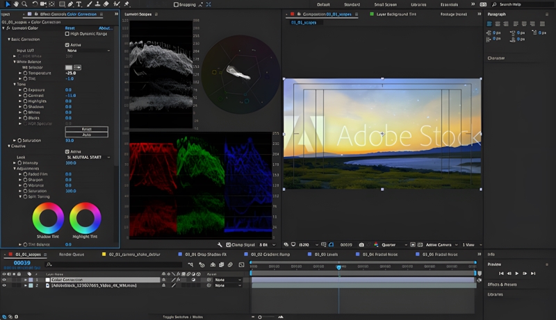 Giao diện của Adobe After Effects 2017