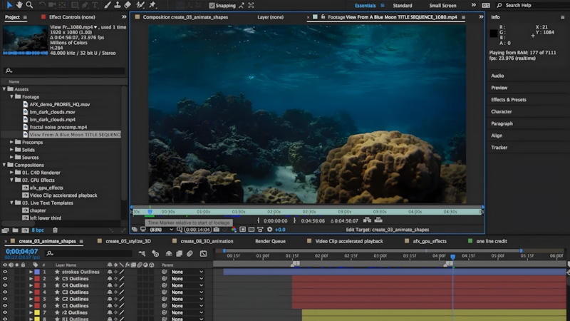 Chỉnh sửa video trên Adobe After Effects 2017