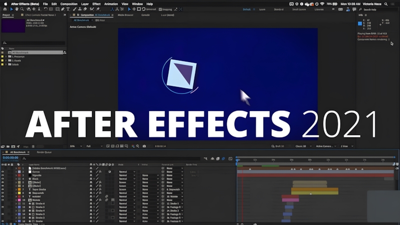 Giao diện của Adobe After Effects 2021 