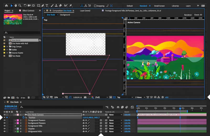 Giao diện của Adobe After Effects 2024 