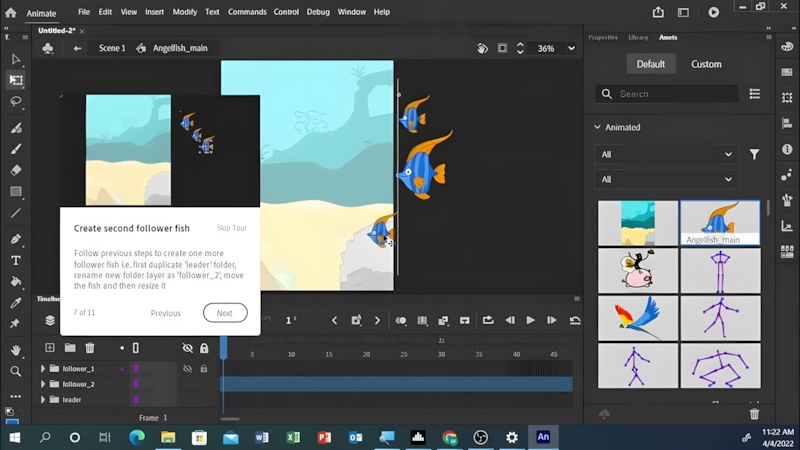 Giao diện của Adobe Animate 2024 