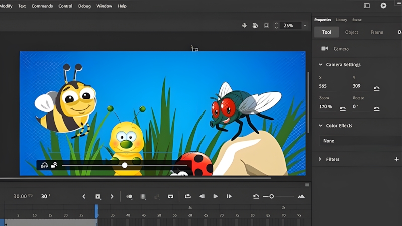 Giao diện của Adobe Animate 2025 Full Crack