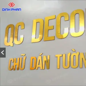 Chữ alu vàng gương
