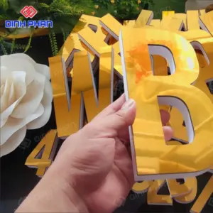 Chữ alu vàng gương