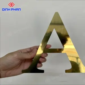 Chữ alu vàng gương
