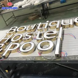 Chữ mica lọng viền inox