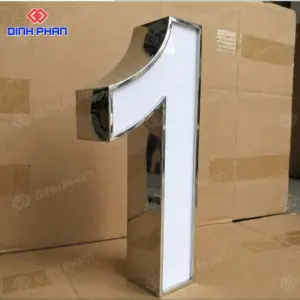 Chữ nhôm trắng gương