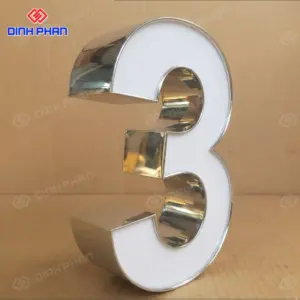 Chữ nhôm trắng gương