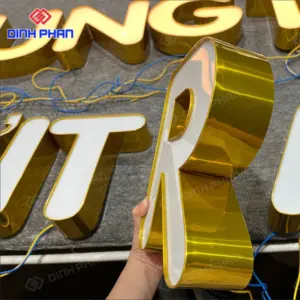 Chữ nhôm vàng gương