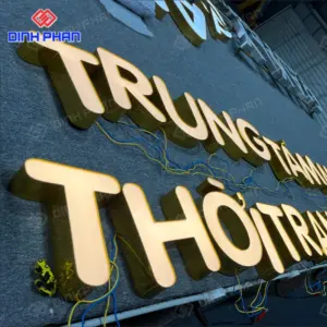 Chữ nhôm vàng gương