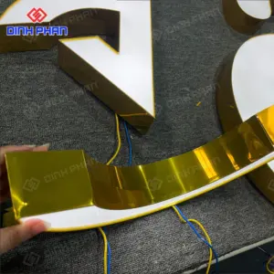 Chữ nhôm vàng gương