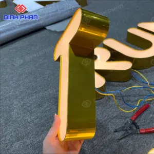 Chữ nhôm vàng gương