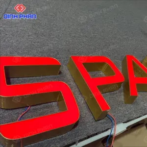 Chữ nhôm vàng gương