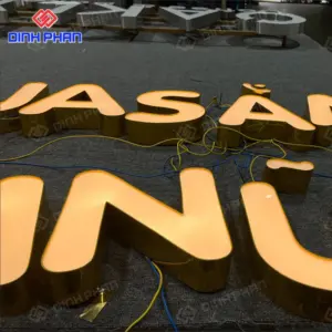 Chữ nhôm vàng gương