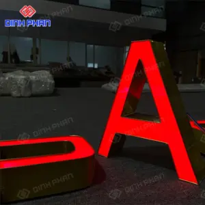 Chữ nhôm vàng gương