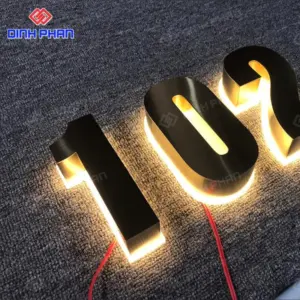 Chữ nhôm vàng xước