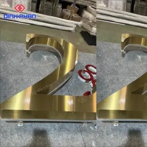 Chữ nhôm vàng xước