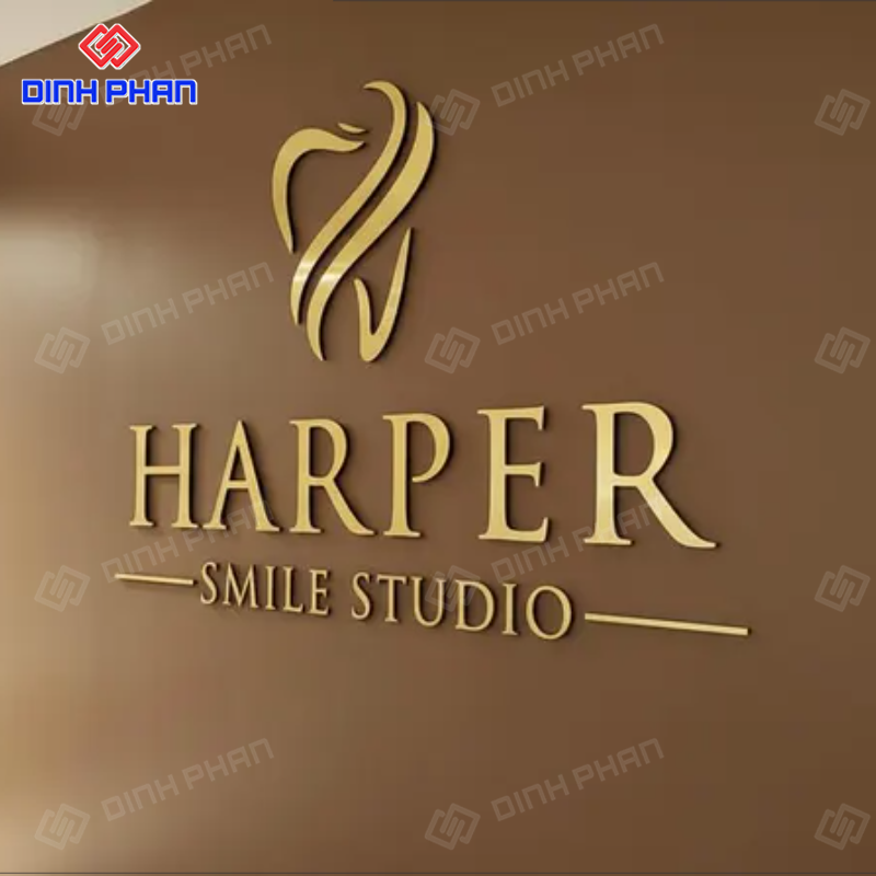 Chữ alu vàng xước