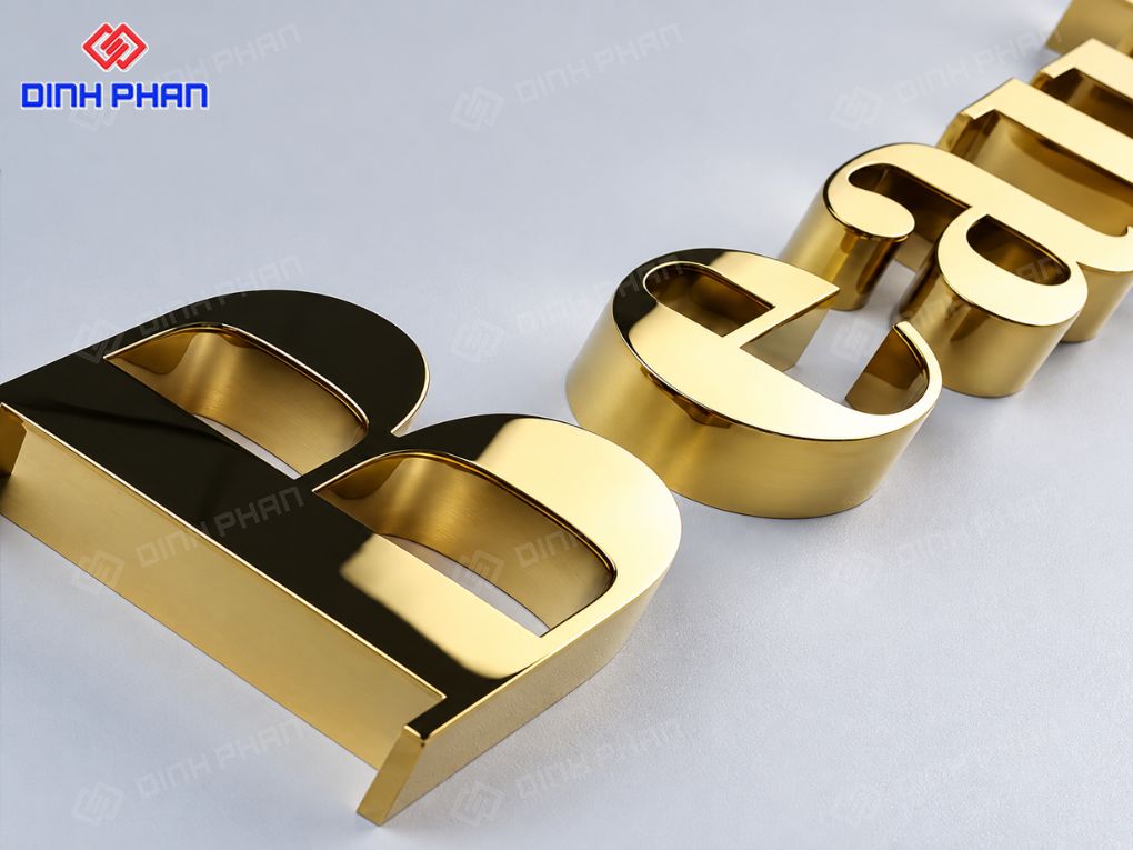 Chữ Inox Gương Vàng