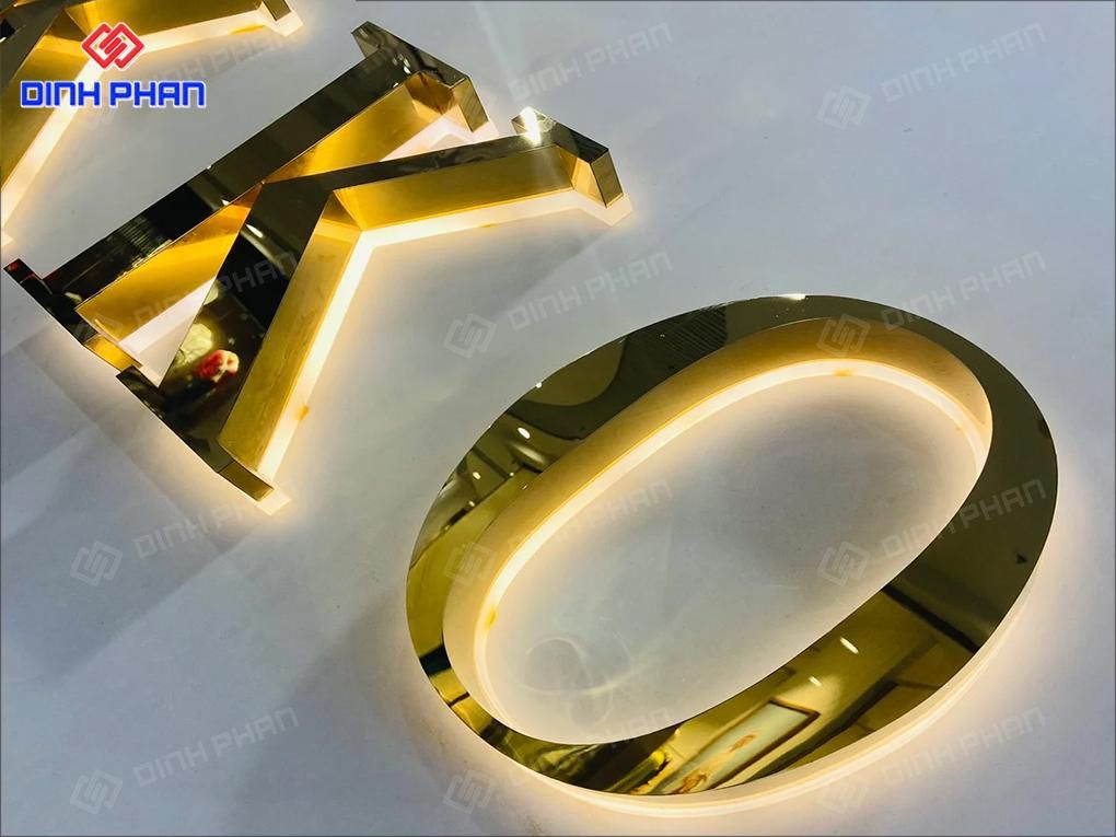 Chữ Inox Gương Vàng