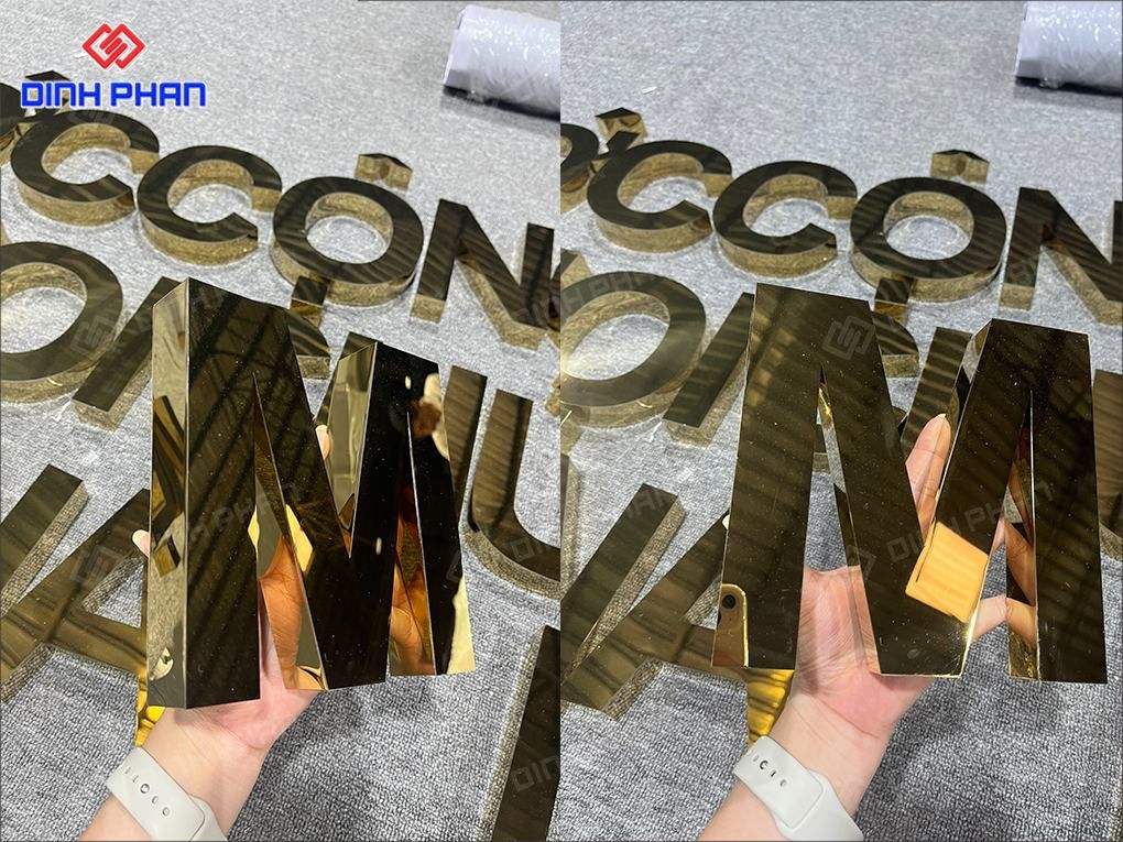 Chữ Inox Gương Vàng