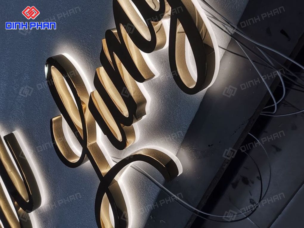 Chữ Inox Gương Vàng