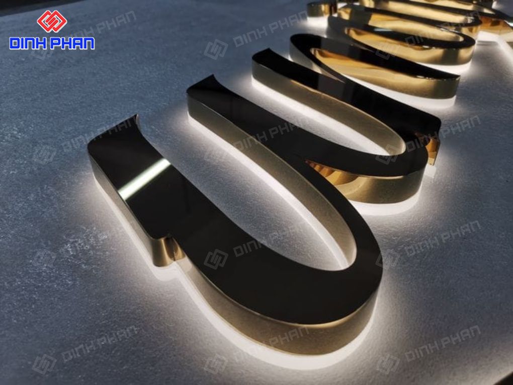 Chữ Inox Gương Vàng