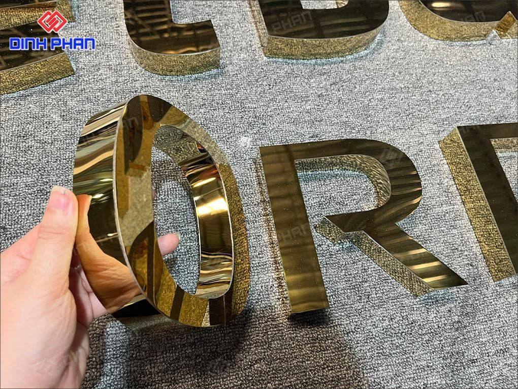 Chữ Inox Vàng Gương