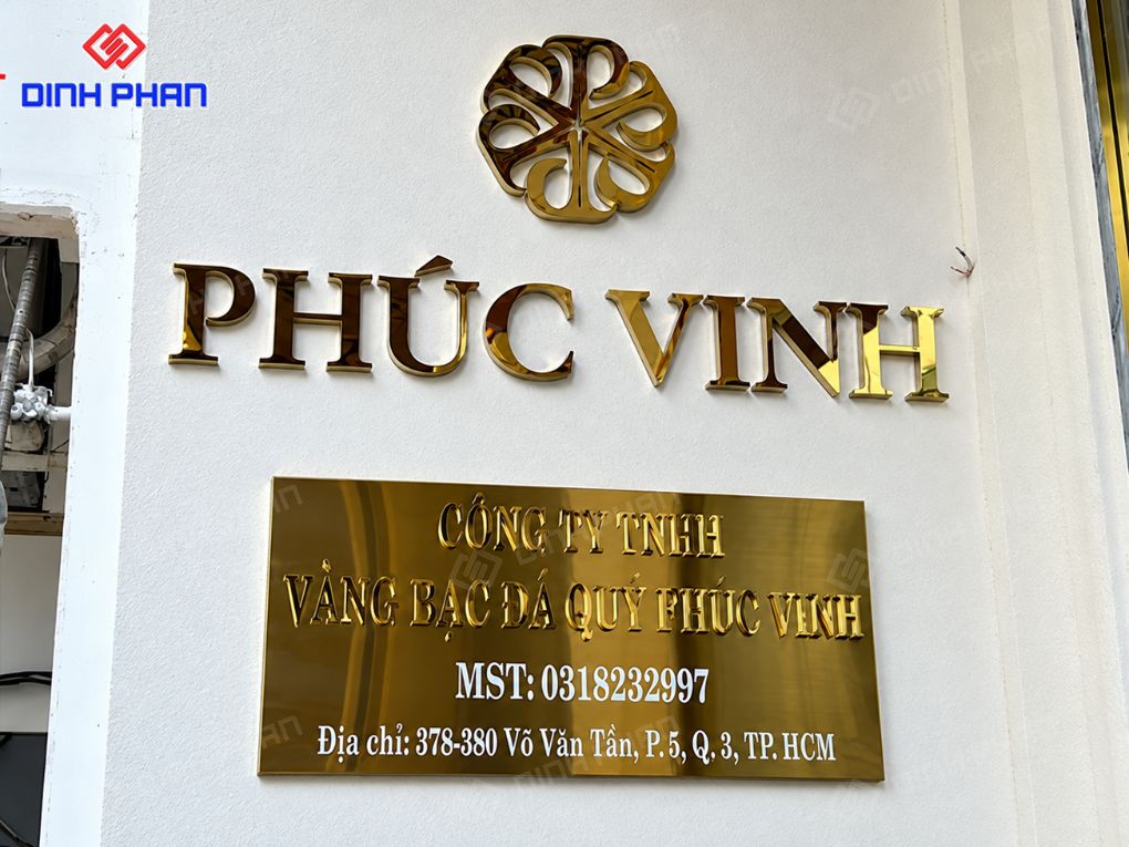 Chữ Inox Vàng Gương