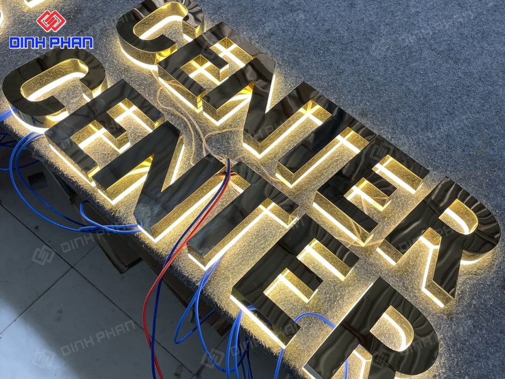 Chữ Inox Vàng Gương