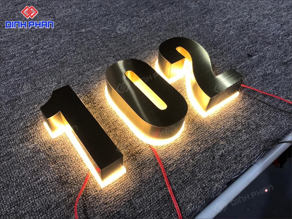 Làm chữ Inox Vàng